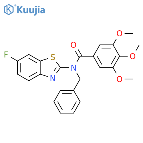 N-benzyl-N-(6-fluoro-1,3-benzothiazol-2-yl)-3,4,5-trimethoxybenzamide structure