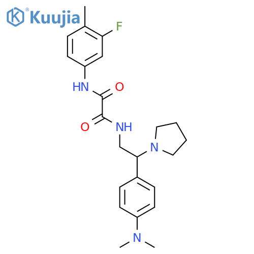N'-{2-4-(dimethylamino)phenyl-2-(pyrrolidin-1-yl)ethyl}-N-(3-fluoro-4-methylphenyl)ethanediamide structure