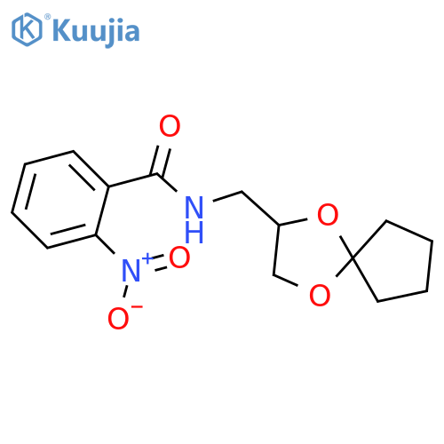 N-({1,4-dioxaspiro4.4nonan-2-yl}methyl)-2-nitrobenzamide structure