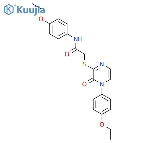 N-(4-ethoxyphenyl)-2-{4-(4-ethoxyphenyl)-3-oxo-3,4-dihydropyrazin-2-ylsulfanyl}acetamide structure