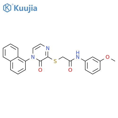 N-(3-methoxyphenyl)-2-{4-(naphthalen-1-yl)-3-oxo-3,4-dihydropyrazin-2-ylsulfanyl}acetamide structure