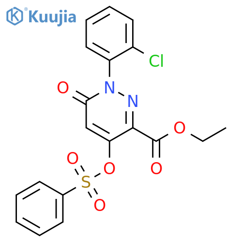ethyl 4-(benzenesulfonyl)oxy-1-(2-chlorophenyl)-6-oxo-1,6-dihydropyridazine-3-carboxylate structure