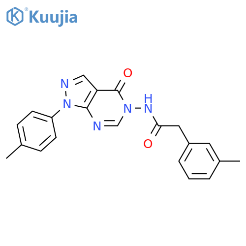 2-(3-methylphenyl)-N-1-(4-methylphenyl)-4-oxo-1H,4H,5H-pyrazolo3,4-dpyrimidin-5-ylacetamide structure
