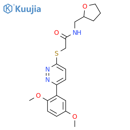 2-{6-(2,5-dimethoxyphenyl)pyridazin-3-ylsulfanyl}-N-(oxolan-2-yl)methylacetamide structure