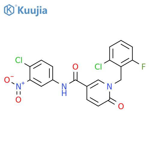 N-(4-chloro-3-nitrophenyl)-1-(2-chloro-6-fluorophenyl)methyl-6-oxo-1,6-dihydropyridine-3-carboxamide structure