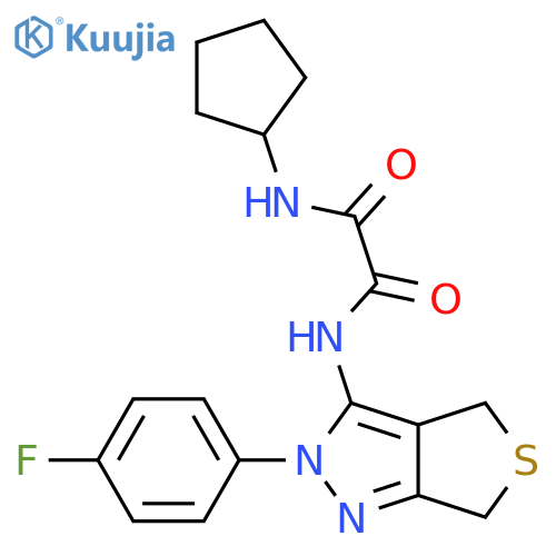 N'-cyclopentyl-N-2-(4-fluorophenyl)-2H,4H,6H-thieno3,4-cpyrazol-3-ylethanediamide structure