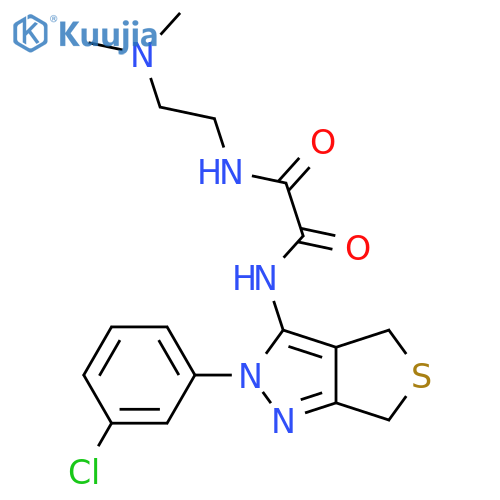 N'-2-(3-chlorophenyl)-2H,4H,6H-thieno3,4-cpyrazol-3-yl-N-2-(dimethylamino)ethylethanediamide structure