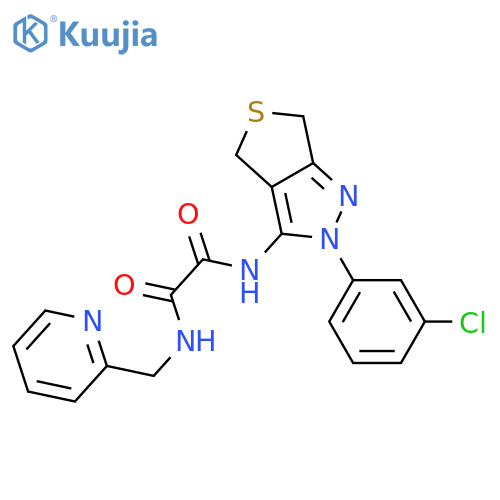 N-2-(3-chlorophenyl)-2H,4H,6H-thieno3,4-cpyrazol-3-yl-N'-(pyridin-2-yl)methylethanediamide structure