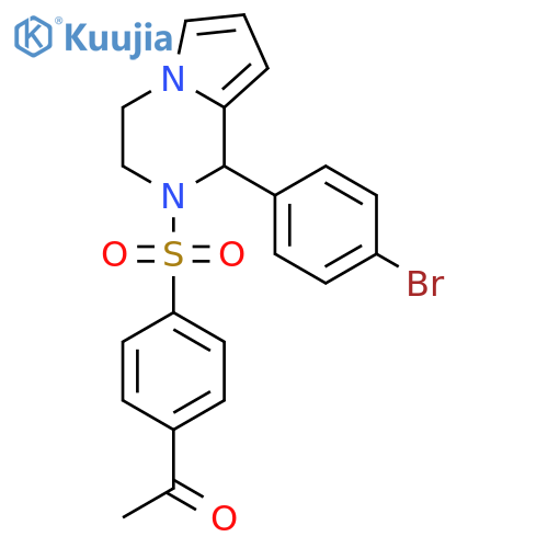 1-[4-[[1-(4-bromophenyl)-3,4-dihydro-1H-pyrrolo[1,2-a]pyrazin-2-yl]sulfonyl]phenyl]ethanone structure