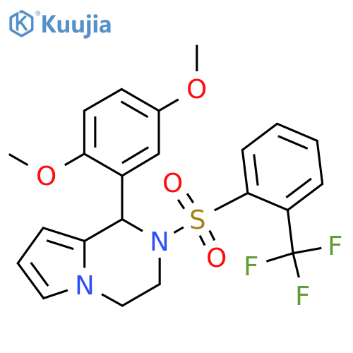 1-(2,5-dimethoxyphenyl)-2-2-(trifluoromethyl)benzenesulfonyl-1H,2H,3H,4H-pyrrolo1,2-apyrazine structure