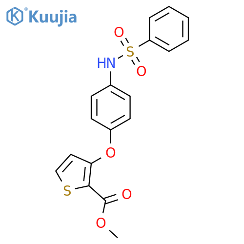 Methyl 3-{4-[(phenylsulfonyl)amino]phenoxy}-2-thiophenecarboxylate structure