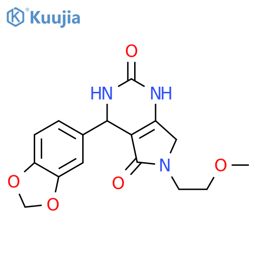 4-(1,3-benzodioxol-5-yl)-6-(2-methoxyethyl)-1,3,4,7-tetrahydropyrrolo[3,4-d]pyrimidine-2,5-dione structure