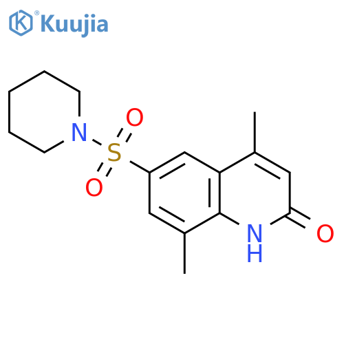 4,8-Dimethyl-6-(piperidine-1-sulfonyl)-1H-quinolin-2-one structure