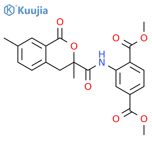 1,4-dimethyl 2-(3,7-dimethyl-1-oxo-3,4-dihydro-1H-2-benzopyran-3-amido)benzene-1,4-dicarboxylate structure
