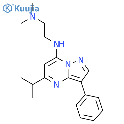 N-2-(dimethylamino)ethyl-3-phenyl-5-(propan-2-yl)pyrazolo1,5-apyrimidin-7-amine structure