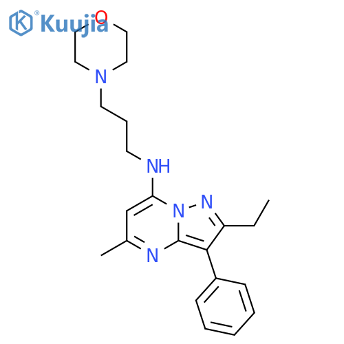 2-ethyl-5-methyl-N-3-(morpholin-4-yl)propyl-3-phenylpyrazolo1,5-apyrimidin-7-amine structure