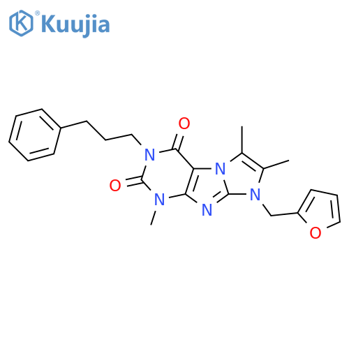 8-(furan-2-yl)methyl-1,6,7-trimethyl-3-(3-phenylpropyl)-1H,2H,3H,4H,8H-imidazo1,2-gpurine-2,4-dione structure