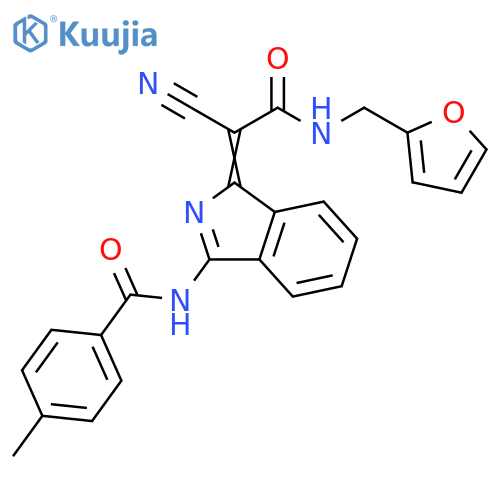 N-(1Z)-1-cyano({(furan-2-yl)methylcarbamoyl})methylidene-1H-isoindol-3-yl-4-methylbenzamide structure
