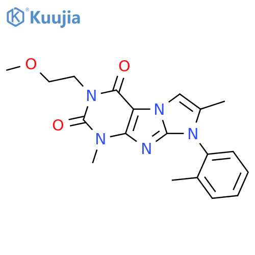 3-(2-methoxyethyl)-1,7-dimethyl-8-(2-methylphenyl)-1H,2H,3H,4H,8H-imidazo1,2-gpurine-2,4-dione structure