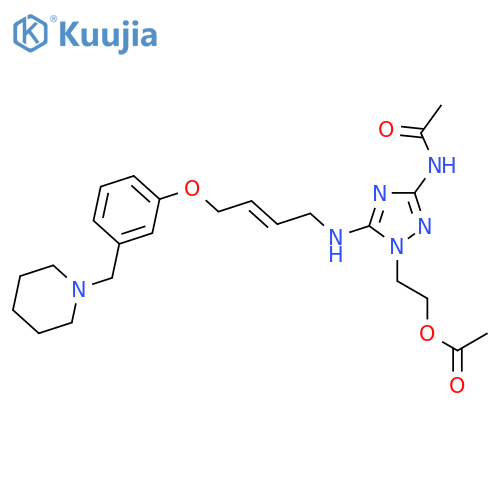 Acetamide,N-[1-[2-(acetyloxy)ethyl]-5-[[4-[3-(1-piperidinylmethyl)phenoxy]-2-butenyl]amino]-1H-1,2,4-triazol-3-yl]-, (E)- structure