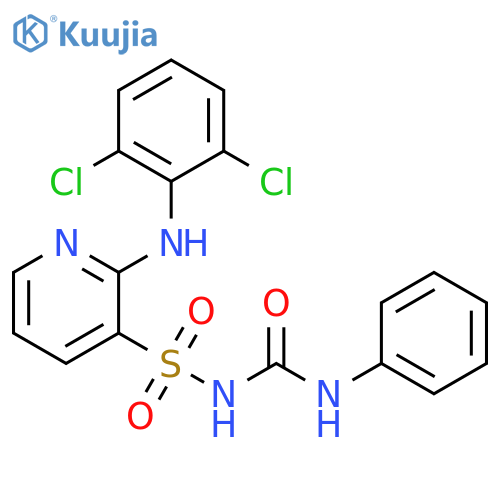3-Pyridinesulfonamide, 2-[(2,6-dichlorophenyl)amino]-N-[(phenylamino)carbonyl]- structure