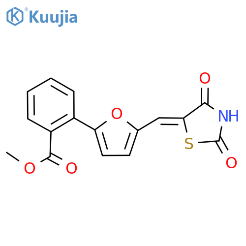 Methyl 2-[5-[(Z)-(2,4-dioxo-5-thiazolidinylidene)methyl]-2-furanyl]benzoate structure
