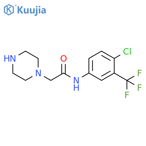 N-4-chloro-3-(trifluoromethyl)phenyl-2-(piperazin-1-yl)acetamide structure