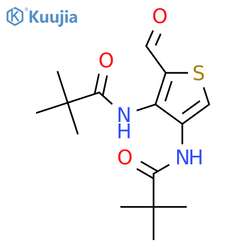 Propanamide, N,N'-(2-formyl-3,4-thiophenediyl)bis[2,2-dimethyl- structure