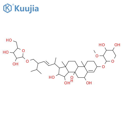 Ergosta-4,22-diene-3,6,8,15,16,28-hexol; (3β,6β,8β,15α,16β,22E,24R)-form, 3-O-(2-O-Methyl-β-D-xylopyranoside), 28-O-α-L-arabinofuranoside structure