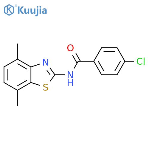 4-chloro-N-(4,7-dimethyl-1,3-benzothiazol-2-yl)benzamide structure