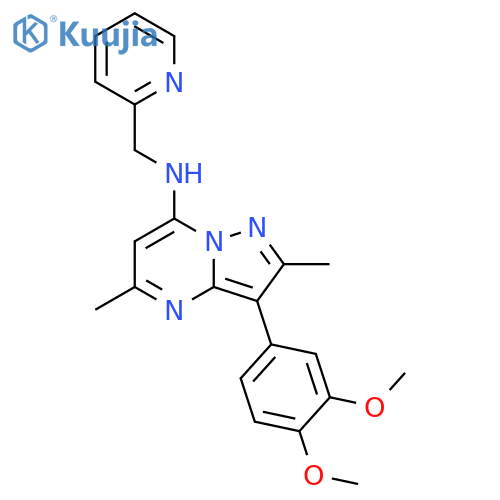 3-(3,4-dimethoxyphenyl)-2,5-dimethyl-N-(pyridin-2-yl)methylpyrazolo1,5-apyrimidin-7-amine structure