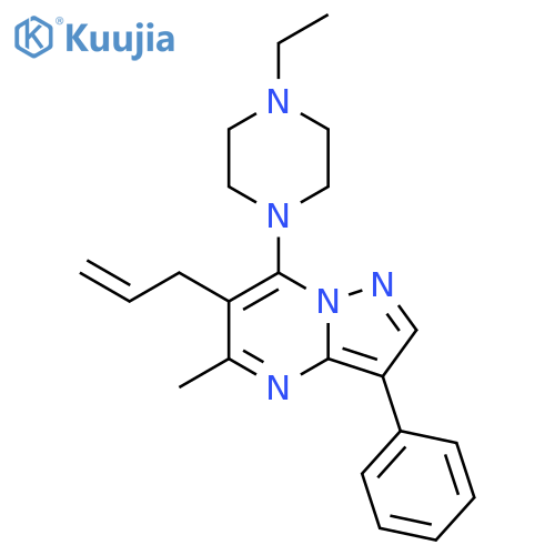 1-ethyl-4-5-methyl-3-phenyl-6-(prop-2-en-1-yl)pyrazolo1,5-apyrimidin-7-ylpiperazine structure
