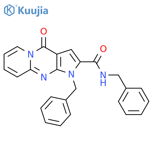 N,6-dibenzyl-2-oxo-1,6,8-triazatricyclo7.4.0.0^{3,7}trideca-3(7),4,8,10,12-pentaene-5-carboxamide structure