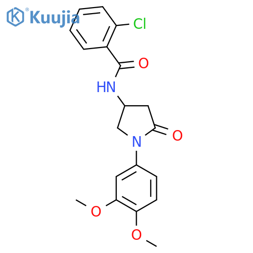 2-chloro-N-1-(3,4-dimethoxyphenyl)-5-oxopyrrolidin-3-ylbenzamide structure