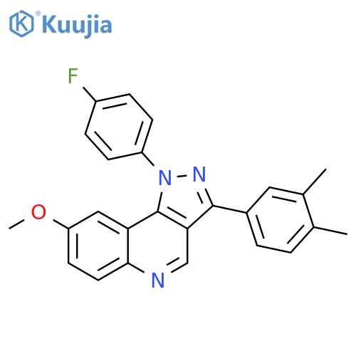 3-(3,4-dimethylphenyl)-1-(4-fluorophenyl)-8-methoxy-1H-pyrazolo4,3-cquinoline structure