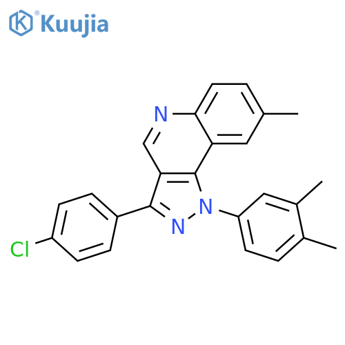 3-(4-chlorophenyl)-1-(3,4-dimethylphenyl)-8-methyl-1H-pyrazolo4,3-cquinoline structure