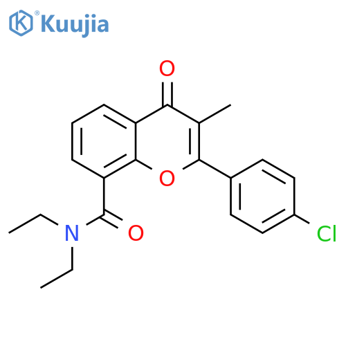 4H-1-Benzopyran-8-carboxamide, 2-(4-chlorophenyl)-N,N-diethyl-3-methyl-4-oxo- structure