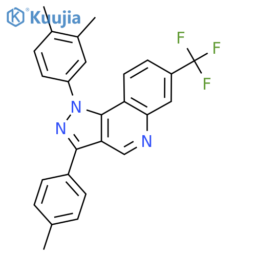 1-(3,4-dimethylphenyl)-3-(4-methylphenyl)-7-(trifluoromethyl)-1H-pyrazolo4,3-cquinoline structure
