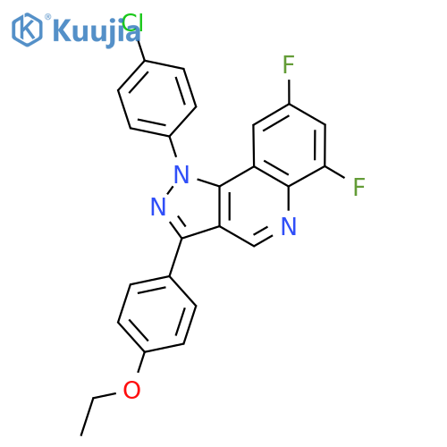 1-(4-chlorophenyl)-3-(4-ethoxyphenyl)-6,8-difluoro-1H-pyrazolo4,3-cquinoline structure