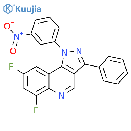 6,8-difluoro-1-(3-nitrophenyl)-3-phenyl-1H-pyrazolo4,3-cquinoline structure