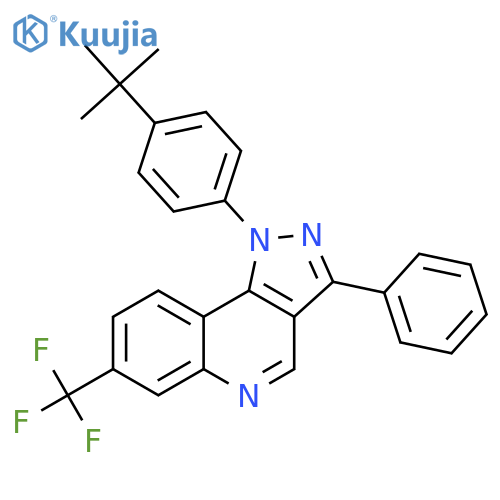 1-(4-tert-butylphenyl)-3-phenyl-7-(trifluoromethyl)-1H-pyrazolo4,3-cquinoline structure