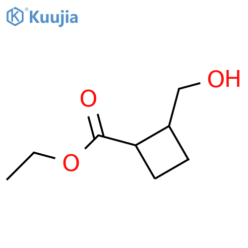 ethyl 2-(hydroxymethyl)cyclobutane-1-carboxylate structure