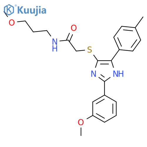 2-{2-(3-methoxyphenyl)-5-(4-methylphenyl)-1H-imidazol-4-ylsulfanyl}-N-(3-methoxypropyl)acetamide structure