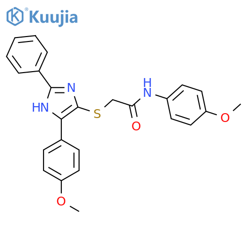 N-(4-methoxyphenyl)-2-{5-(4-methoxyphenyl)-2-phenyl-1H-imidazol-4-ylsulfanyl}acetamide structure