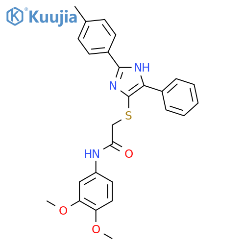N-(3,4-dimethoxyphenyl)-2-{2-(4-methylphenyl)-5-phenyl-1H-imidazol-4-ylsulfanyl}acetamide structure