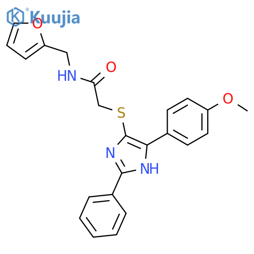 N-(furan-2-yl)methyl-2-{5-(4-methoxyphenyl)-2-phenyl-1H-imidazol-4-ylsulfanyl}acetamide structure