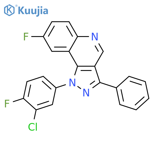 1-(3-chloro-4-fluorophenyl)-8-fluoro-3-phenyl-1H-pyrazolo4,3-cquinoline structure