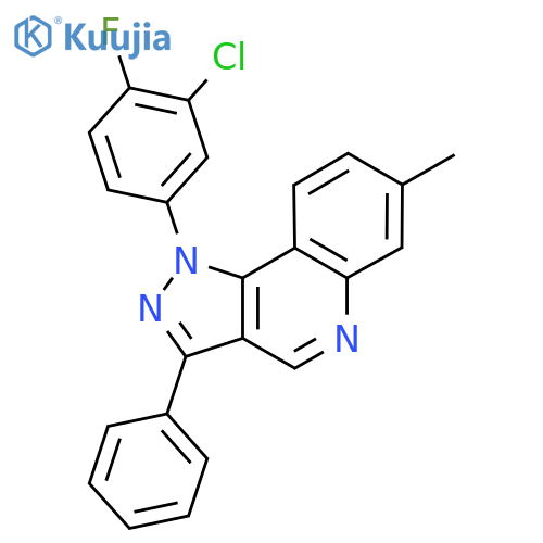 1-(3-chloro-4-fluorophenyl)-7-methyl-3-phenyl-1H-pyrazolo4,3-cquinoline structure