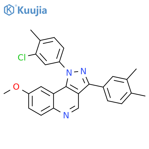 1-(3-chloro-4-methylphenyl)-3-(3,4-dimethylphenyl)-8-methoxy-1H-pyrazolo4,3-cquinoline structure