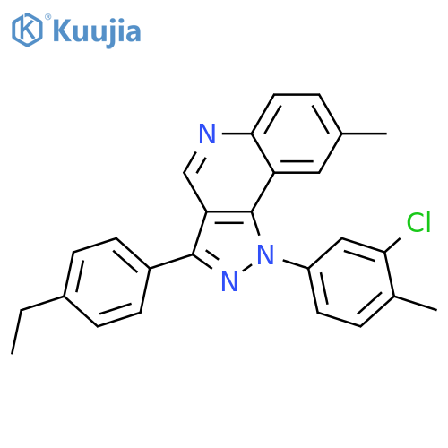1-(3-chloro-4-methylphenyl)-3-(4-ethylphenyl)-8-methyl-1H-pyrazolo4,3-cquinoline structure